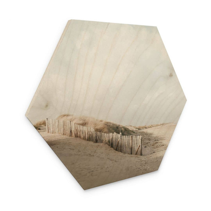 Hexagon Holzbild Dünenlandschaft an der Nordsee - Annie - WA471874