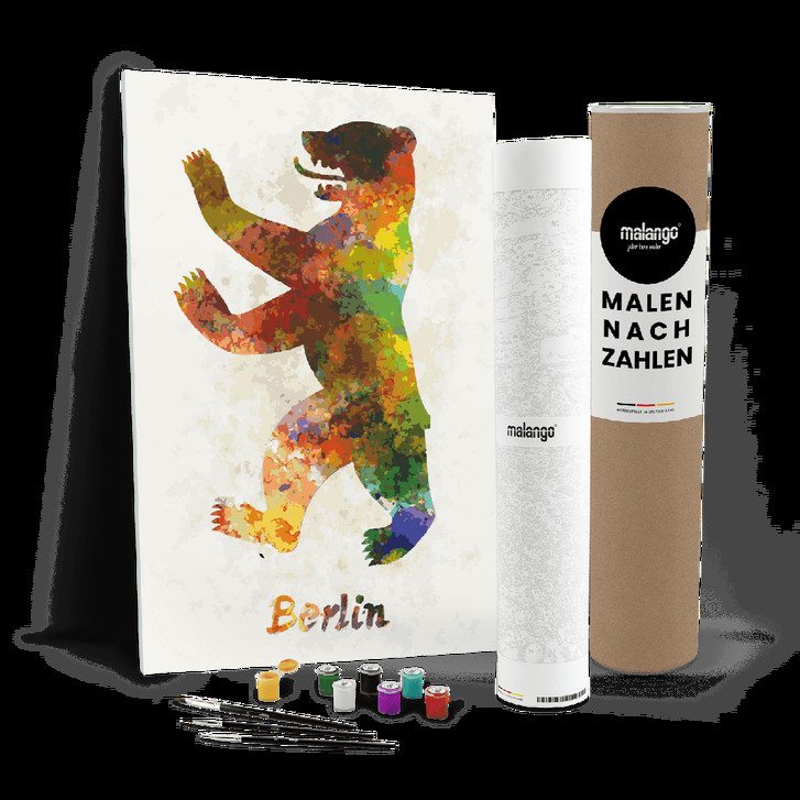Malen nach Zahlen Leinwandbild - Berliner Bär - WA446790
