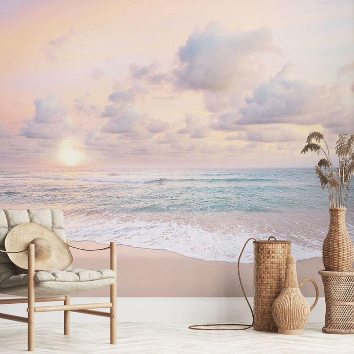 Fototapete Strandtapete - Sonnenuntergang über Strand und Meer - Sisi & Seb - WA466701