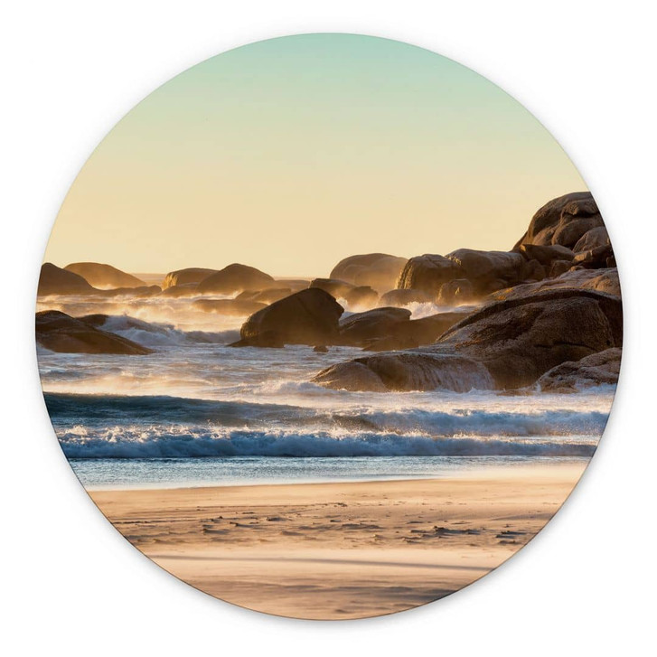 Wandbild Strandküste bei Sonnenaufgang in Afrika - Hugonnard - Alu-Dibond Rund - WA464890