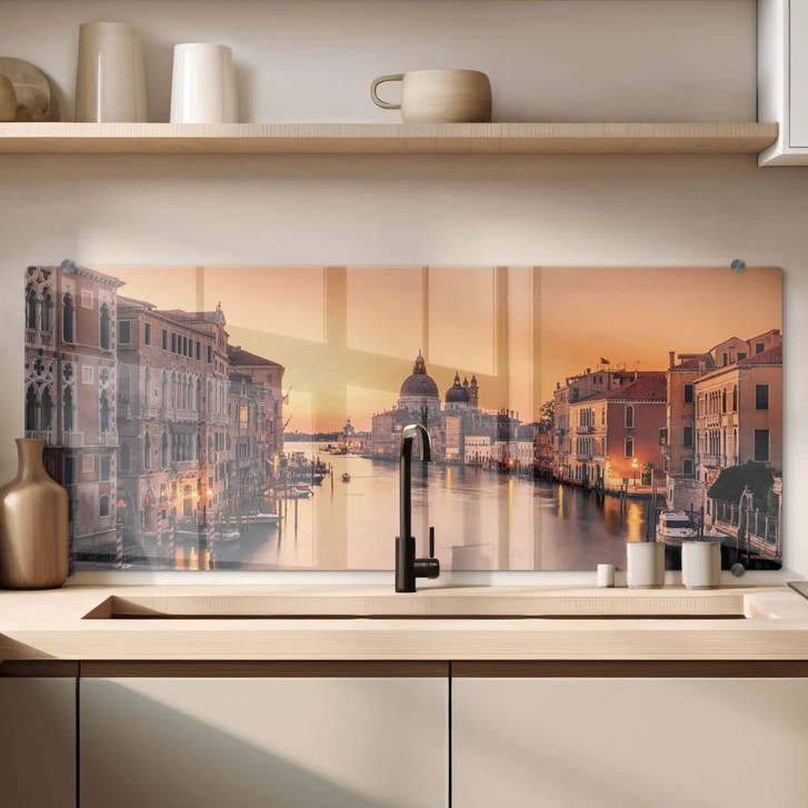 Spritzschutz Sonnenuntergang in Venedig - Zhang - Panorama - WA429005