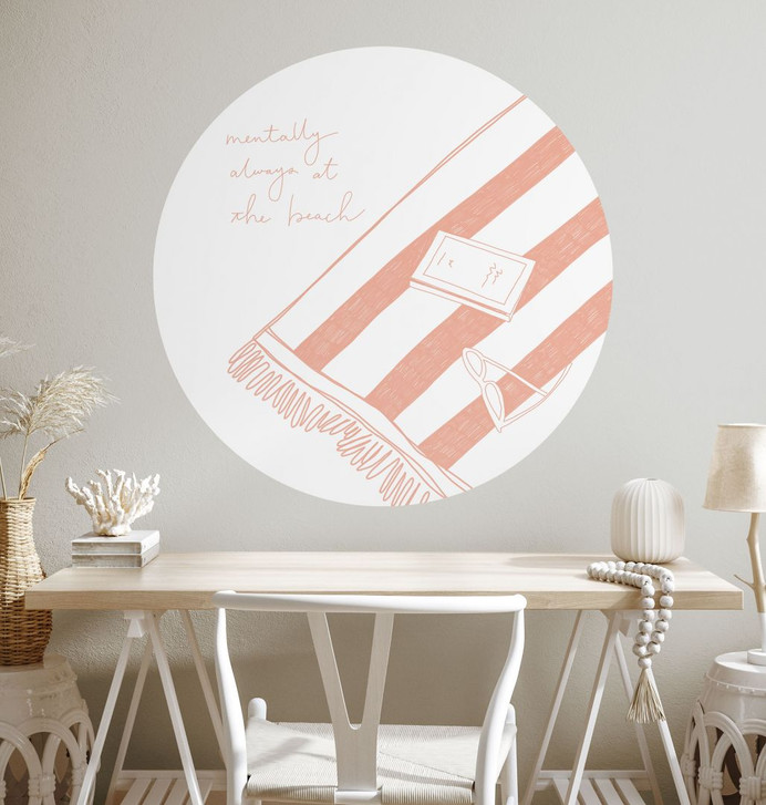 Wandtattoo Sehnsucht nach Strand und Meer - Soley - Rund - WA460533