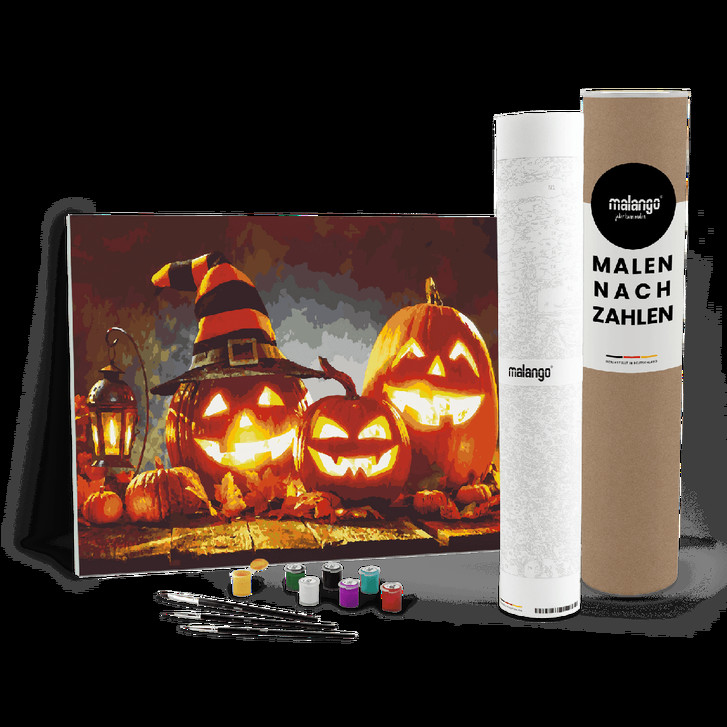 Malen nach Zahlen Leinwandbild - Halloween Kürbis Party - WA446974