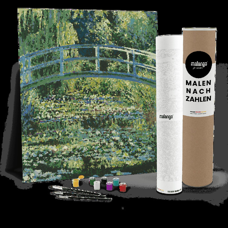 Malen nach Zahlen Leinwandbild - Monet - Der Seerosenteich mit der japanischen Brücke - WA447906