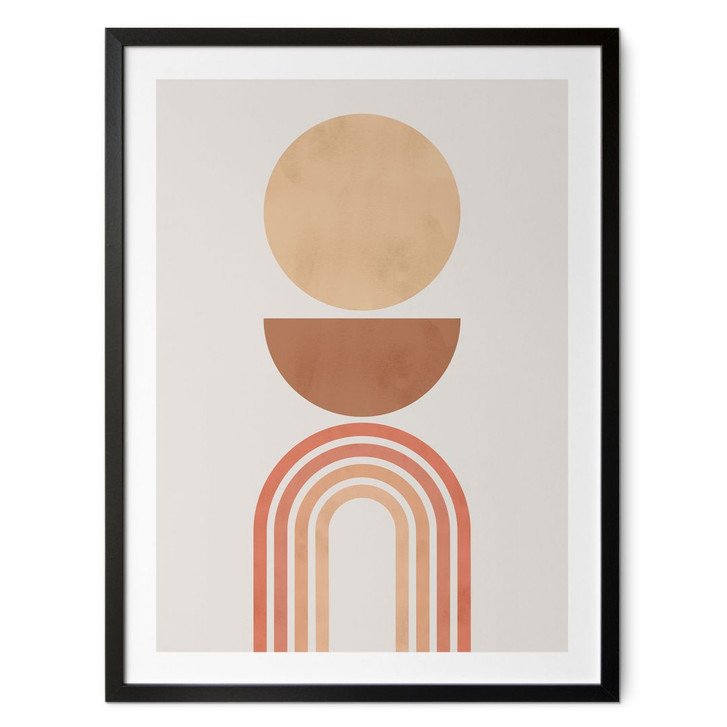 Poster Abstrakte Balance - Retro Bögen und Kreise - Costa - WA427689
