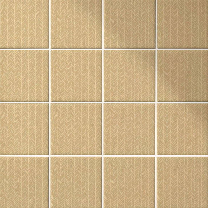 Fliesenaufkleber Fischgrätenmuster filigran - sand - 12er Set - WA398145
