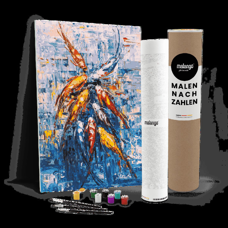 Malen nach Zahlen Leinwandbild - Fische Koi im Schwarm - WA446898