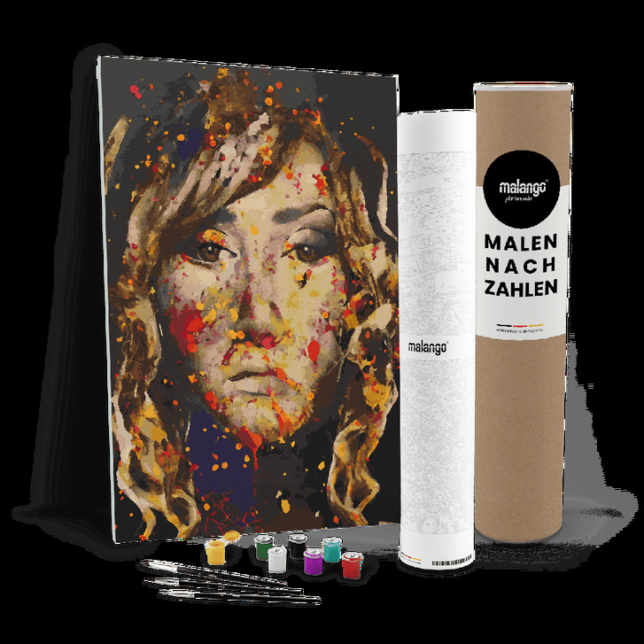 Malen nach Zahlen Leinwandbild - Frau Tamara Thinkabout - WA447390