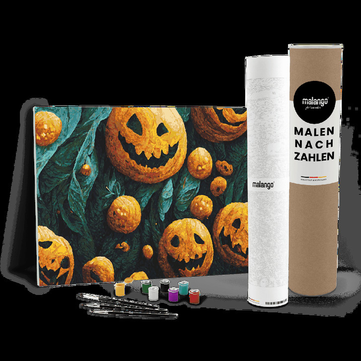 Malen nach Zahlen Leinwandbild - Halloween Kürbisse - WA446984