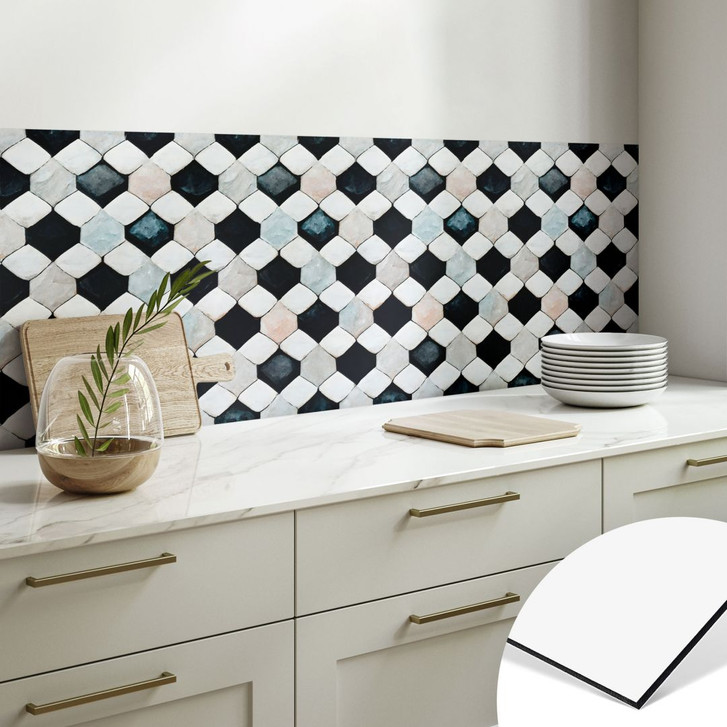 Küchenrückwand Geometrisches Muster mit Rautensteinen - Treechild - WA426110