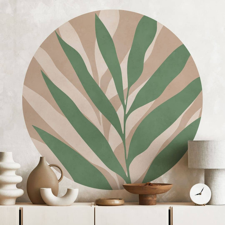 Wandtattoo Tropische Zweige im sanften Farbspiel - Costa - Rund - WA460540