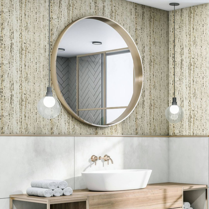 Vliestapete mit Travertin Steinoptik in natürlichem Look beige Struktur - WA444731