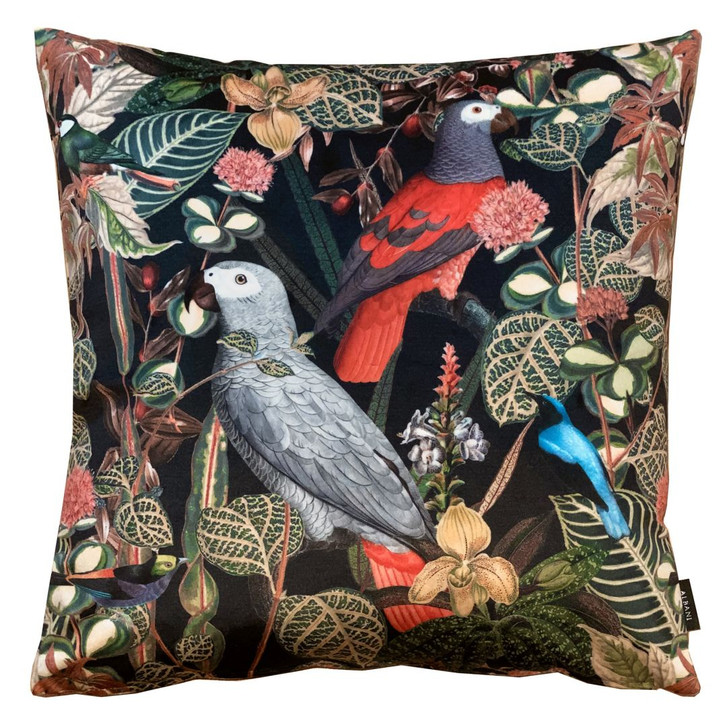 Bunte Kissenhülle mit Vögeln und Blättermotiv in 45 x 45 cm - WA430478