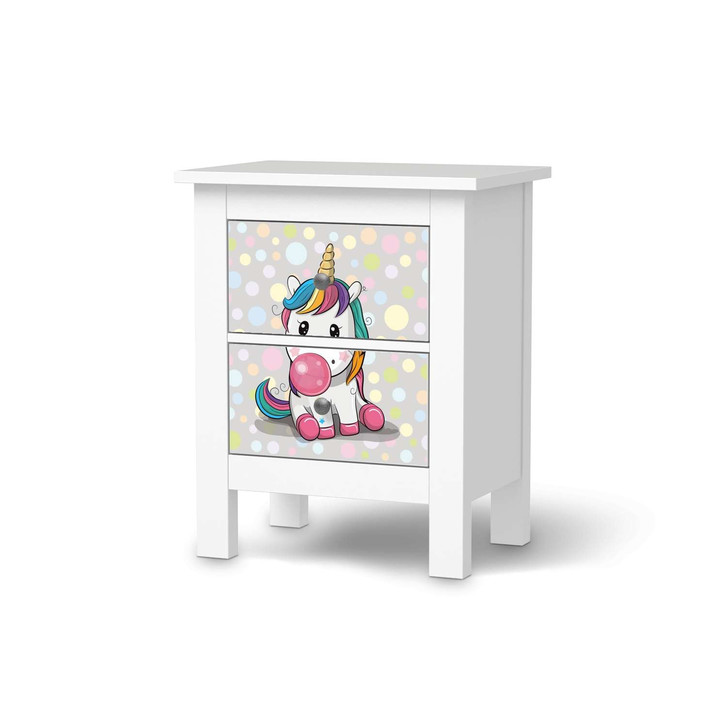 Möbelfolie IKEA Hemnes Kommode 2 Schubladen - Rainbow das Einhorn - CR118215