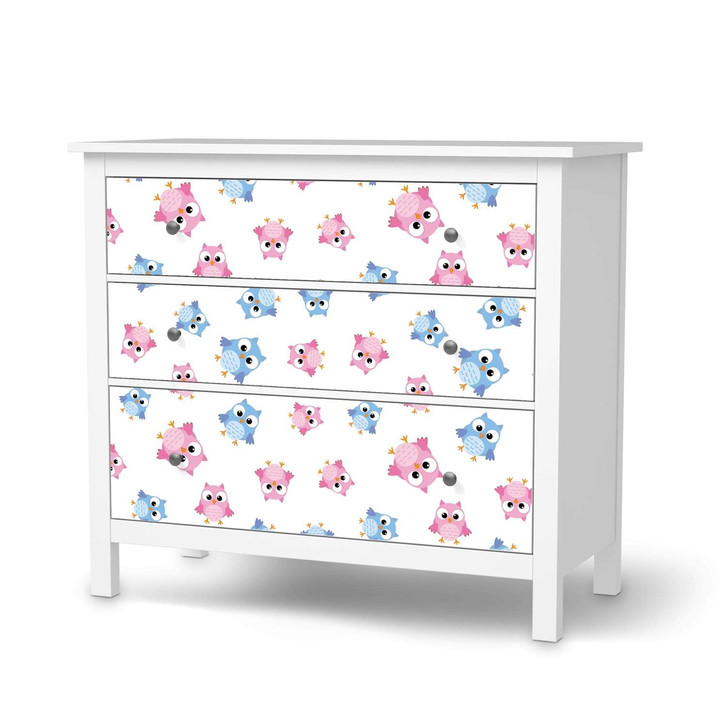 Möbelfolie IKEA Hemnes Kommode 3 Schubladen - Eulenparty - CR114713