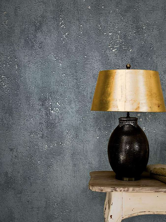 Vliestapete in leicht glänzender Betonoptik schwarz Struktur - WA444409