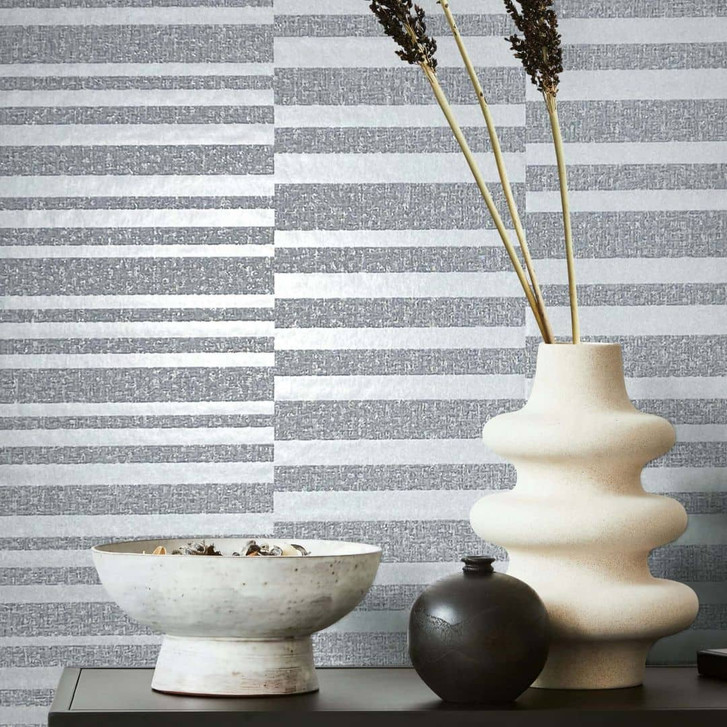 Vliestapete Querstreifen Streifen Modern in Grau - WA472977