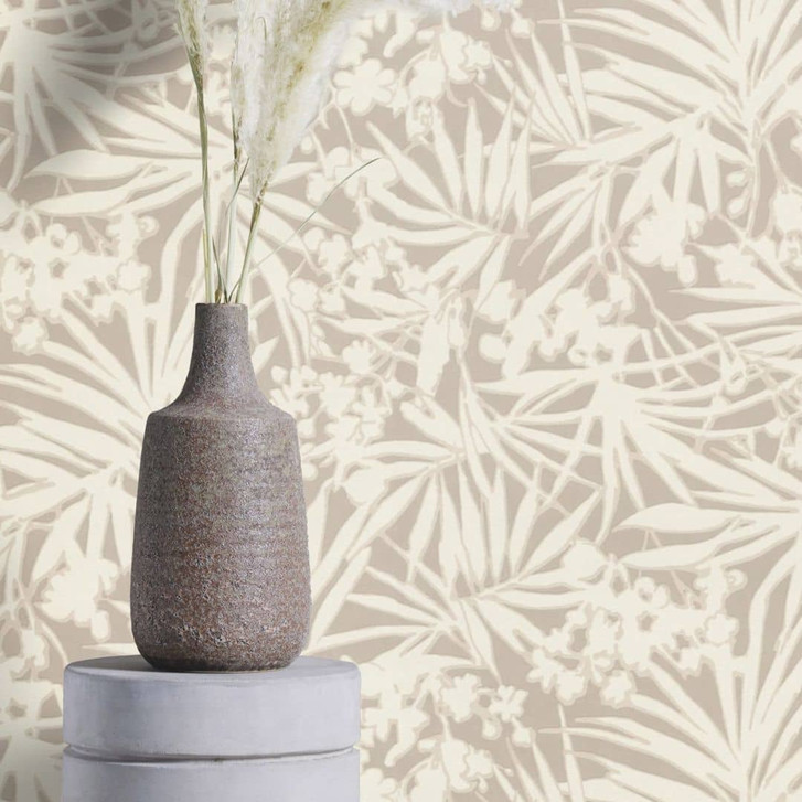 Blumentapete, Vliestapete Paraiso beige - WA428576