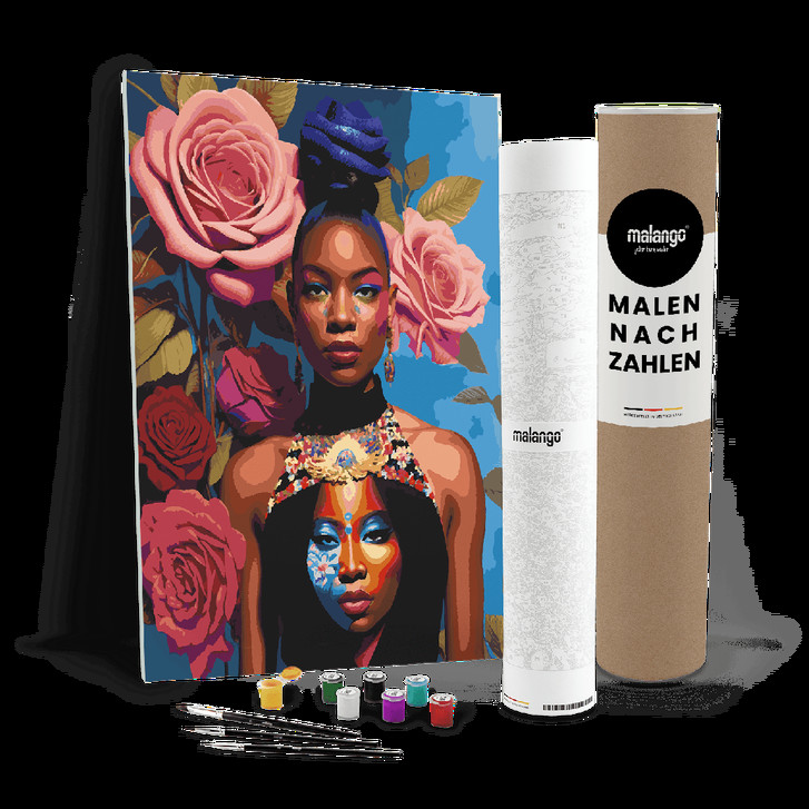 Malen nach Zahlen Leinwandbild - Frau Bahati Blumenhaar - WA447366