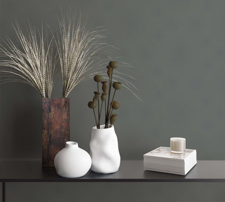 Vliestapete Struktur Punkte Modern, Romantisch, Shabby Chic in Anthrazit - WA482857