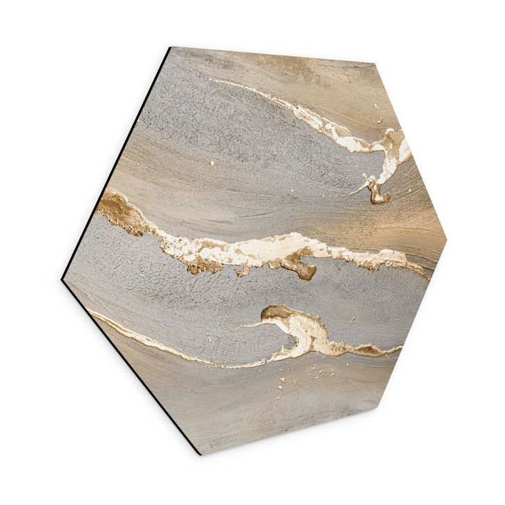 Hexagon Wandbild Goldener Sand - Purina-Purite - Alu-Dibond - WA422195