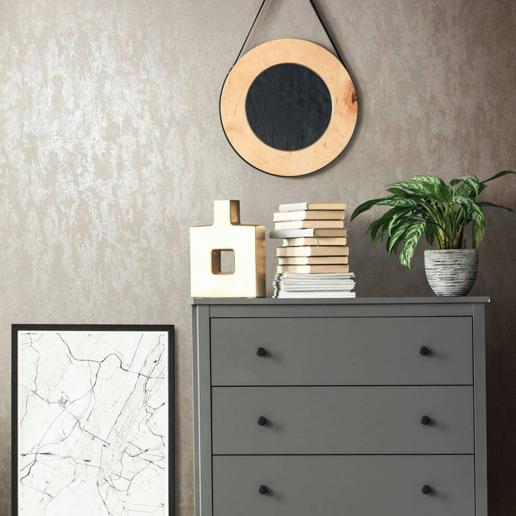 Vliestapete mit schimmerndem Glanz beige Uni - WA445331