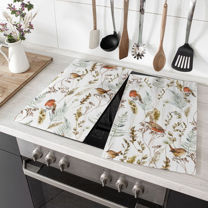 Herdabdeckplatte Spatzen und Rotkehlchen - UN Designs - WA425914
