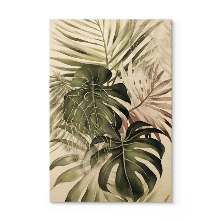 Holzbild Tropische Blätter Boho - Haase - WA425587