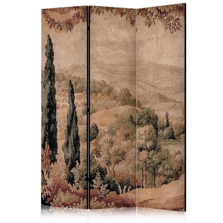 Paravent, Raumteiler freistehend, Trennwand - Landscape with Cypresses: Old Tapestry - WA441945