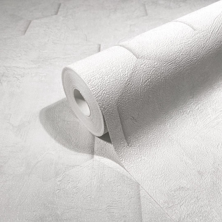 Vliestapete mit 3D-Optik im Wabenmuster weiss Grafisch - WA444879