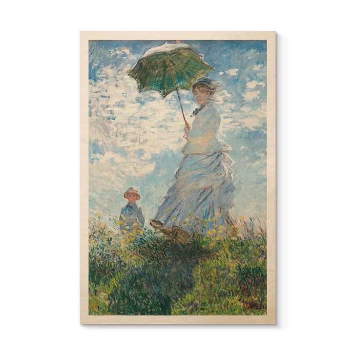 Holzbild Monet - Frau mit Sonnenschirm - Madame Monet und ihr Sohn - WA443904