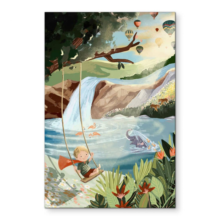 Wandbild Schaukeln in der Natur-Oase - Goed Blauw - Alu-Dibond - WA479891