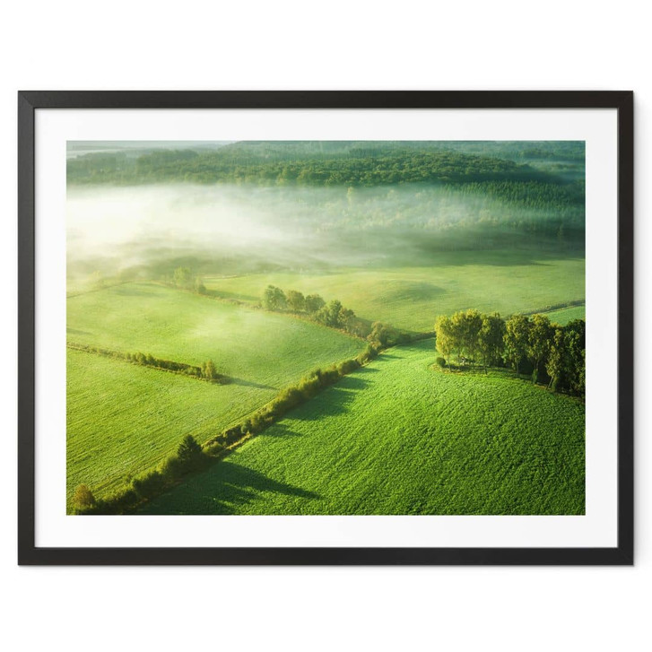 Poster Idyllische Felder im Nebel - Keller - WA433080