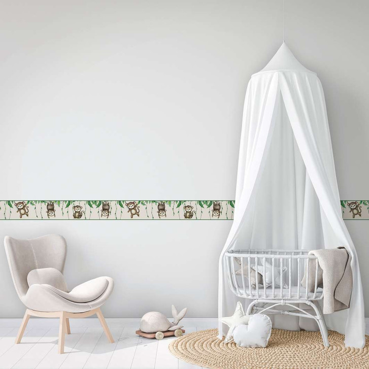 Bordüre, Vliesbordüre Kids Walls weiss, grün, braun - WA450936