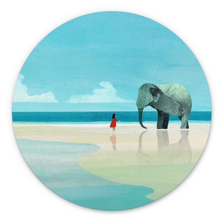 Wandbild Elephant Beach in Indien - Rivers - Alu-Dibond - Rund - WA422804
