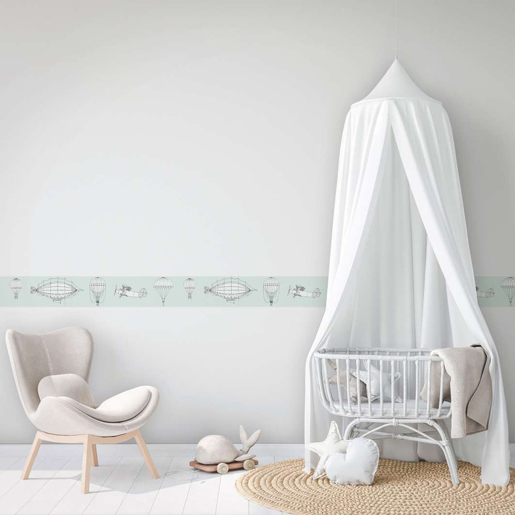 Bordüre, Vliesbordüre Kids Walls grün, weiss - WA450915