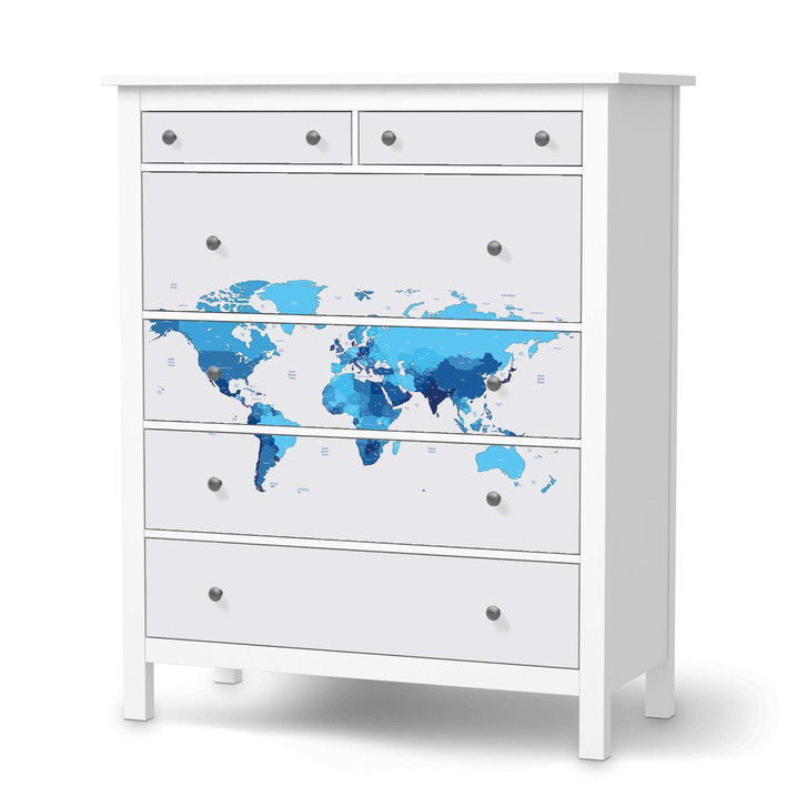 Klebefolie IKEA Hemnes Kommode 6 Schubladen - Politische Weltkarte - CR111401