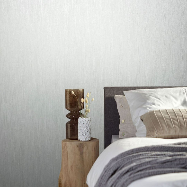 Vliestapete mit leichten Linien und Streifen weiss Uni - WA451499