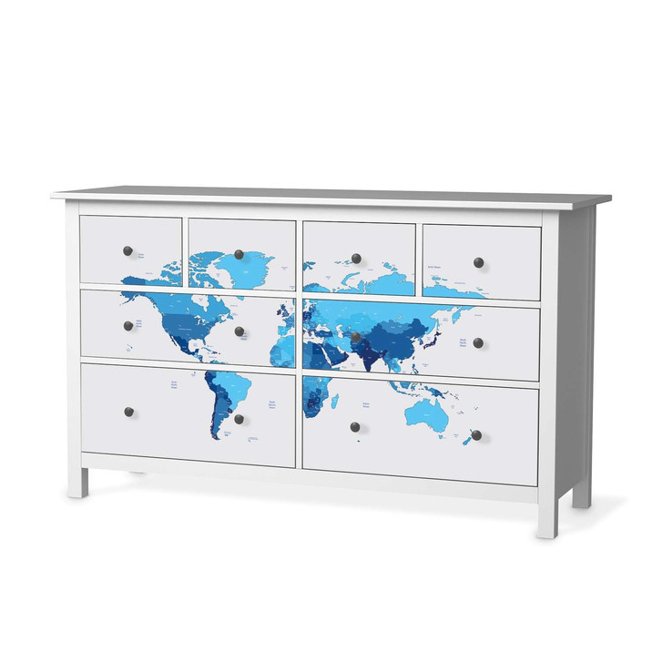Möbelfolie IKEA Hemnes Kommode 8 Schubladen - Politische Weltkarte - CR114882
