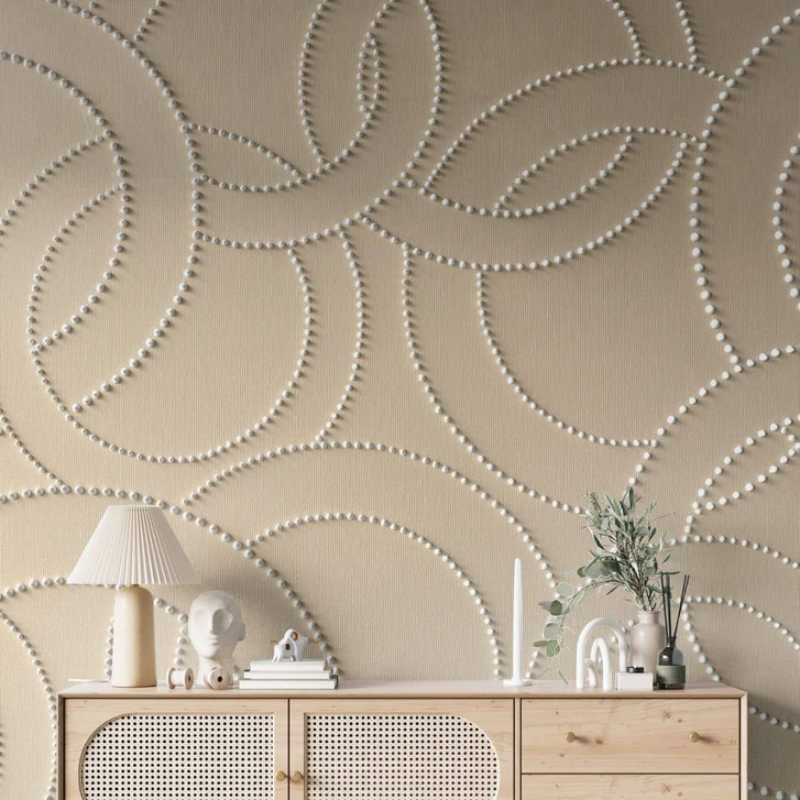Fototapete Abstrakte Ringe beige | Geometrische Tapete - Grande - WA457033