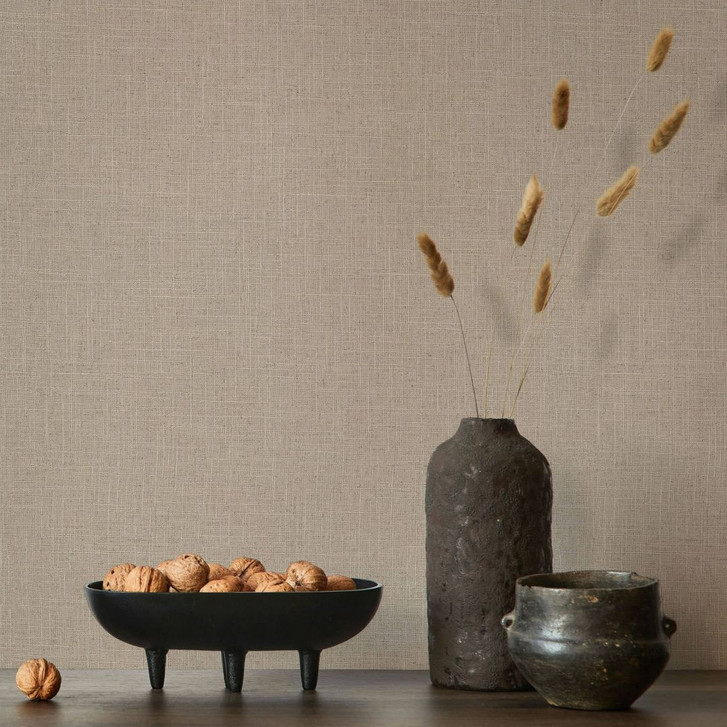 Vliestapete in textilem Uni Look braun Uni - WA450413