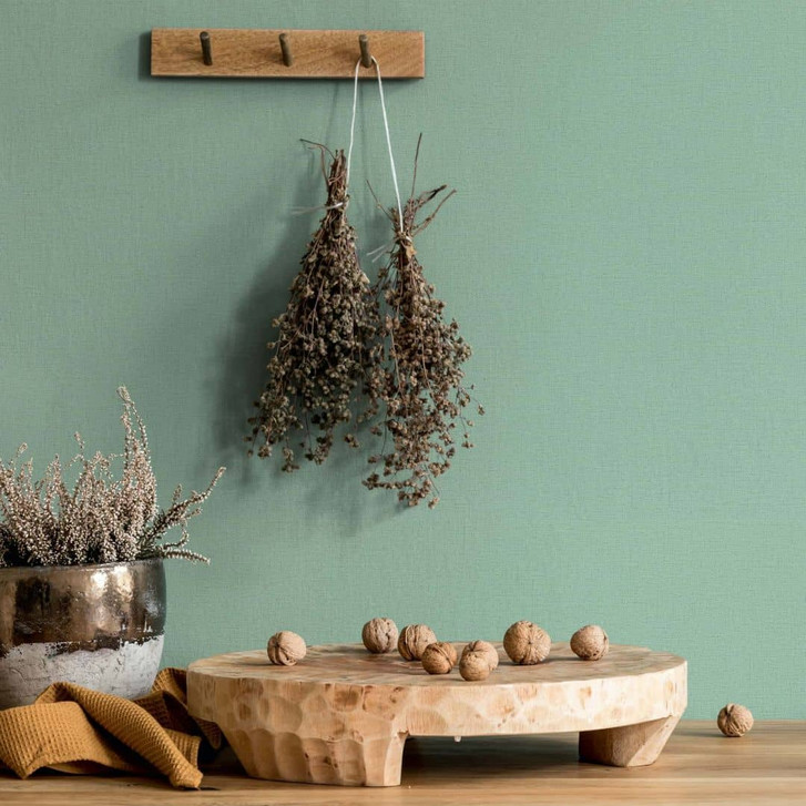 Vliestapete Strukturiert Uni Modern in Grün - WA473071