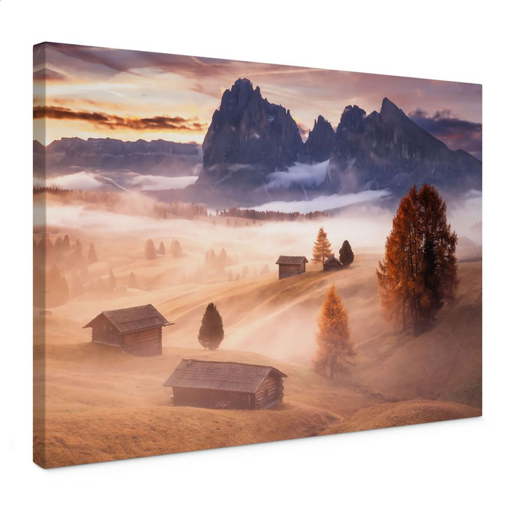 Leinwandbild Herbstnebel in den Alpen - Selagea - WA449992