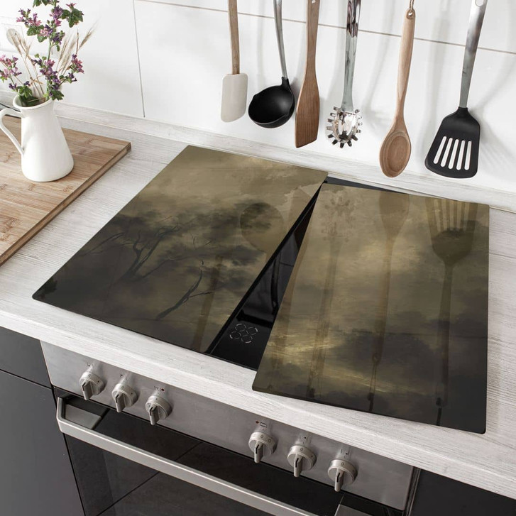 Herdabdeckplatte Bäume im Nebel der Dämmerung - Hobday - WA456662