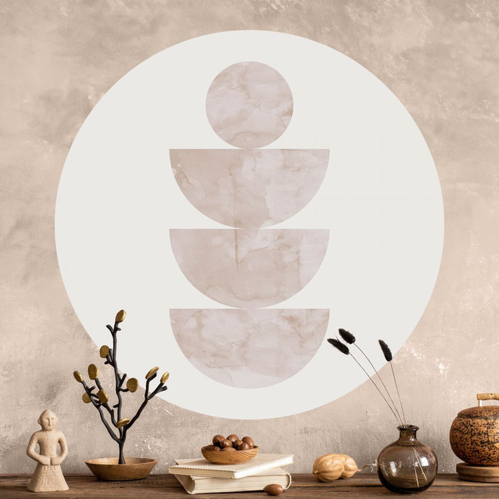 Wandtattoo Geometrisches Gleichgewicht - Abstrakte Komposition - Costa - Rund - WA433745