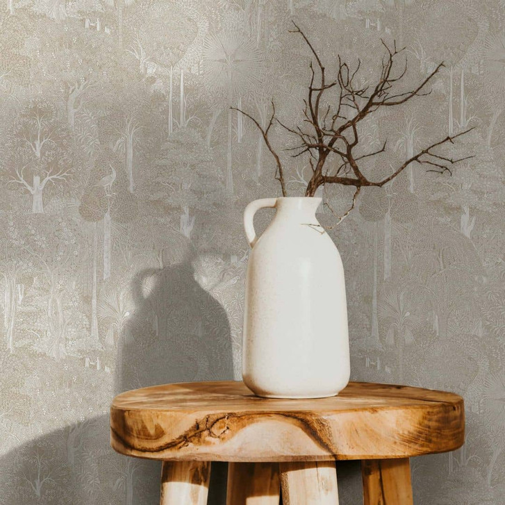 Vliestapete Wald, Bäume Floral Natur in Beige - WA473221