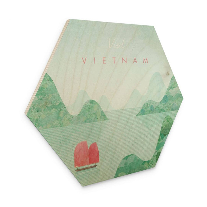 Hexagon Holzbild Halong-Bucht auf Vietnam-Reisen - Rivers - WA471988