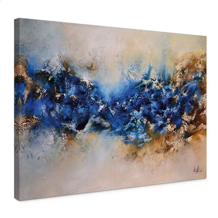 Leinwandbild Blau-goldene Interaktion - Fedrau - WA435744