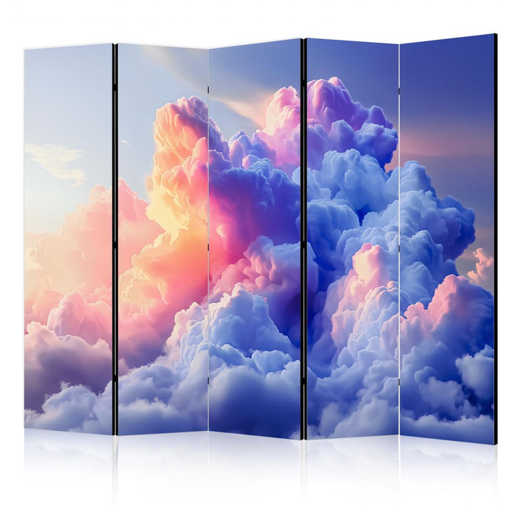 Paravent, Raumteiler freistehend, Trennwand - Artistic Dawn Clouds, 5-teilig - 225 x 172 cm - WA441783