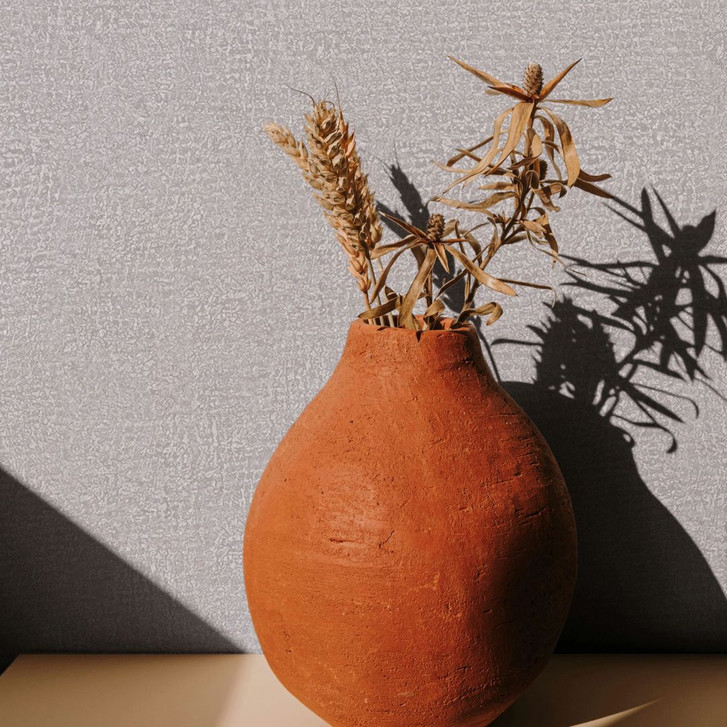 Vliestapete in Grau Strukturiertes Textil Putzoptik Uni - WA450778